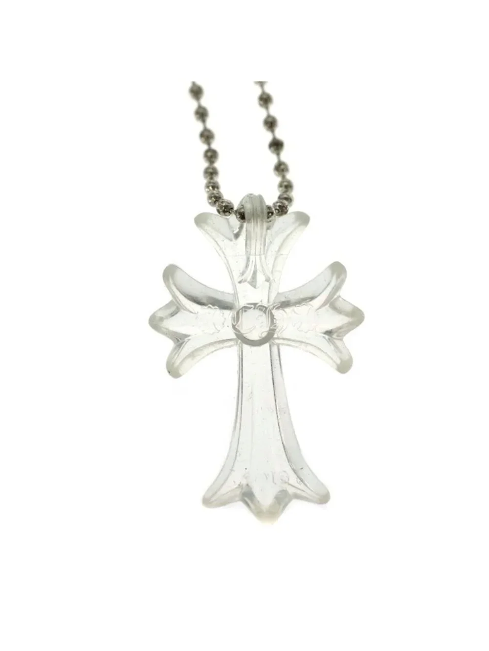 Chrome Hearts Rubber CH Small CH Cross Necklace Silicone Clear